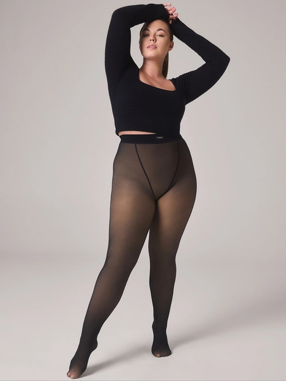 Noosh Fleece Lined Sheer Illusion Tights